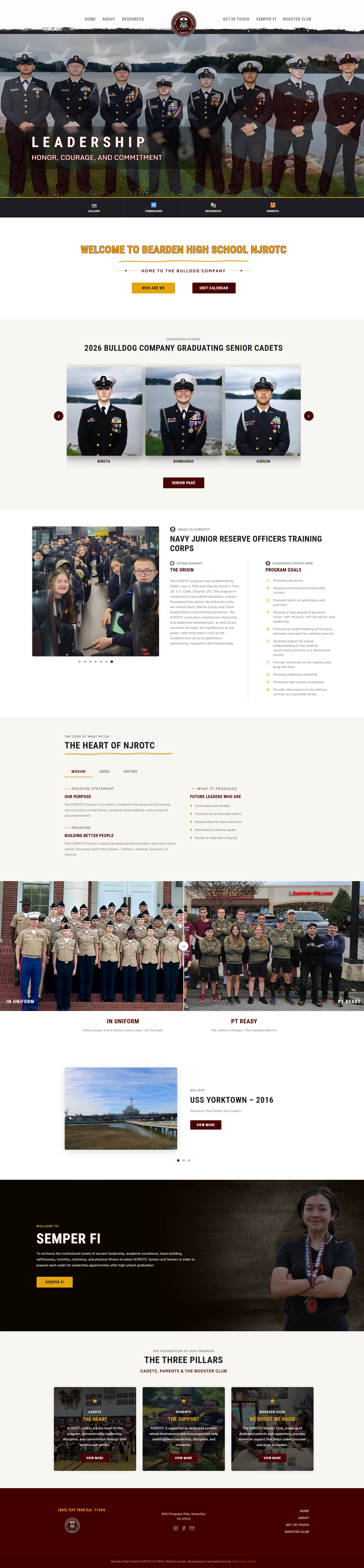 BHS NJROTC website screenshot